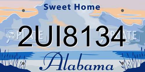 2UI8134 Alabama License Plate