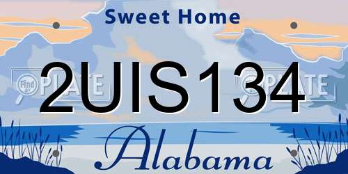 2UIS134 Alabama License Plate