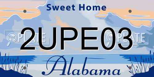 2UPE03 Alabama License Plate