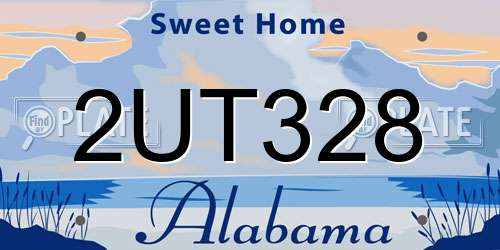 2UT328 Alabama License Plate