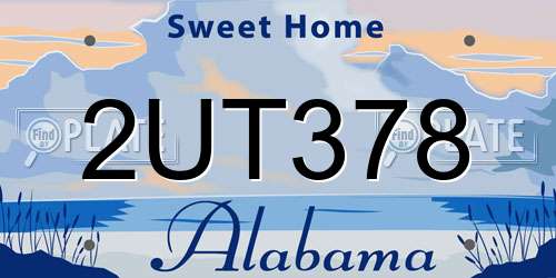 2UT378 Alabama License Plate