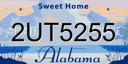 2UT5255 Alabama License Plate