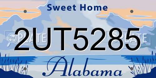 2UT5285 Alabama License Plate