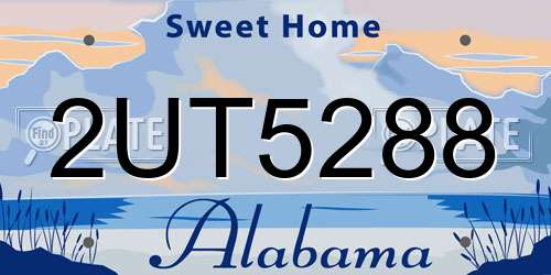 2UT5288 Alabama License Plate