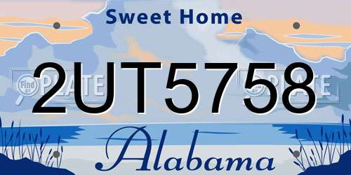 2UT5758 Alabama License Plate