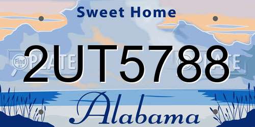 2UT5788 Alabama License Plate