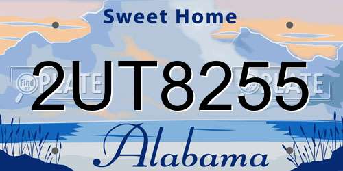2UT8255 Alabama License Plate