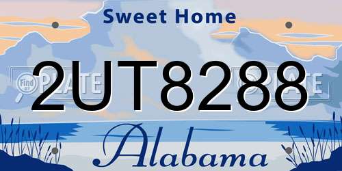 2UT8288 Alabama License Plate