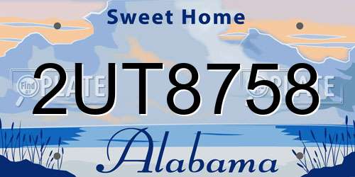 2UT8758 Alabama License Plate