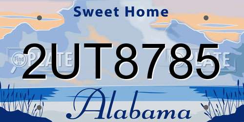 2UT8785 Alabama License Plate