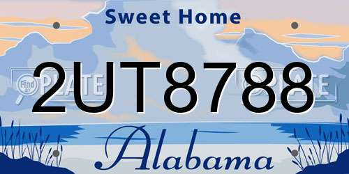 2UT8788 Alabama License Plate