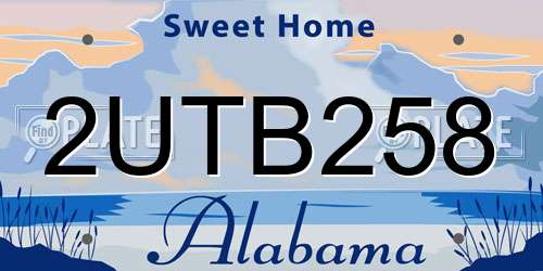 2UTB258 Alabama License Plate