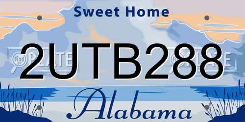 2UTB288 Alabama License Plate