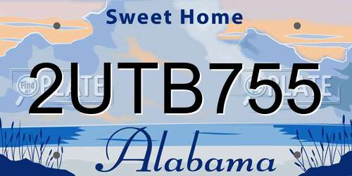 2UTB755 Alabama License Plate