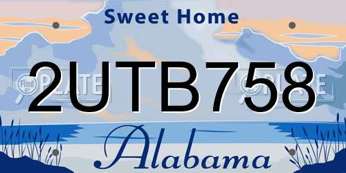 2UTB758 Alabama License Plate