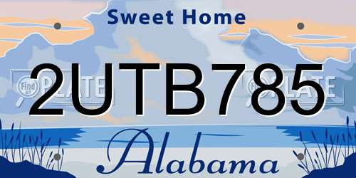 2UTB785 Alabama License Plate