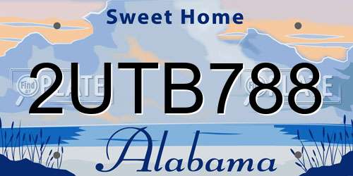 2UTB788 Alabama License Plate