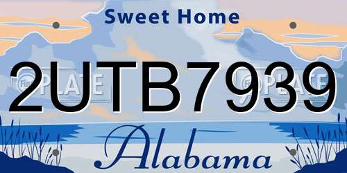 2UTB7939 Alabama License Plate
