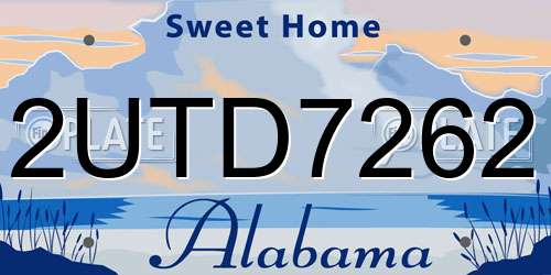 2UTD7262 Alabama License Plate