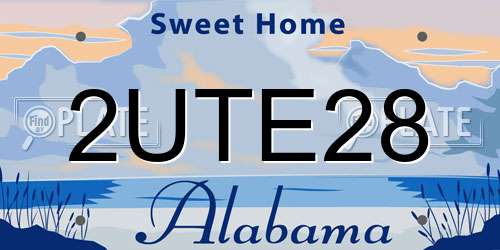 2UTE28 Alabama License Plate