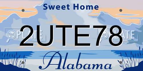 2UTE78 Alabama License Plate