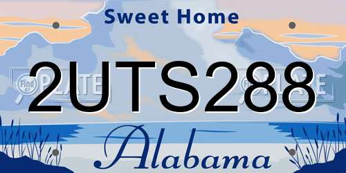 2UTS288 Alabama License Plate