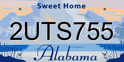 2UTS755 Alabama License Plate