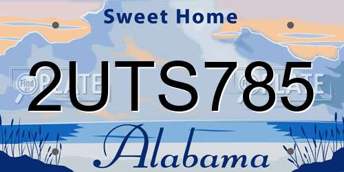 2UTS785 Alabama License Plate