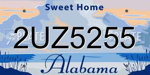 2UZ5255 Alabama License Plate