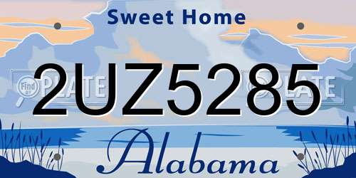 2UZ5285 Alabama License Plate
