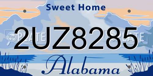 2UZ8285 Alabama License Plate