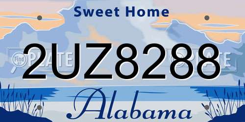 2UZ8288 Alabama License Plate