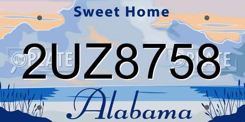 2UZ8758 Alabama License Plate