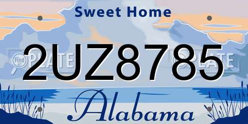 2UZ8785 Alabama License Plate