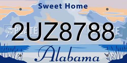 2UZ8788 Alabama License Plate