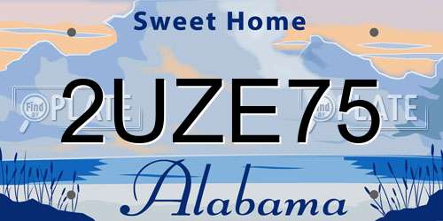 2UZE75 Alabama License Plate