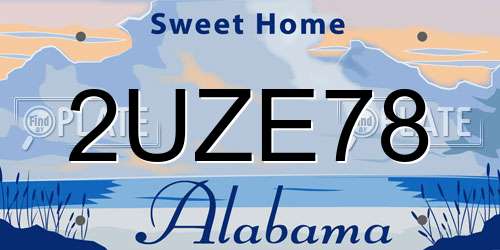 2UZE78 Alabama License Plate