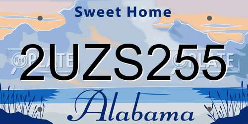 2UZS255 Alabama License Plate
