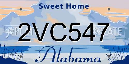 2VC547 Alabama License Plate