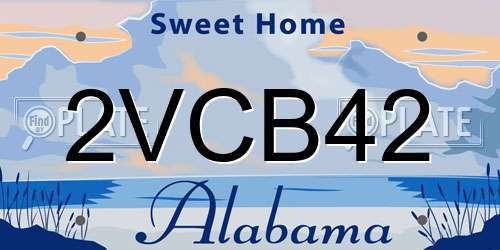 2VCB42 Alabama License Plate