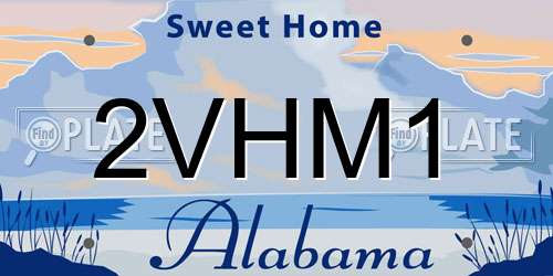 2VHM1 Alabama License Plate