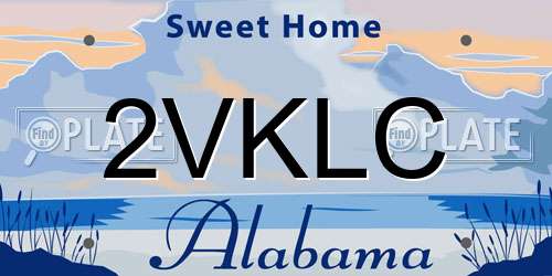 2VKLC Alabama License Plate