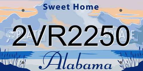 2VR2250 Alabama License Plate