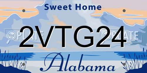 2VTG24 Alabama License Plate