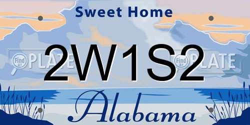 2W1S2 Alabama License Plate