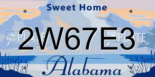 2W67E3 Alabama License Plate