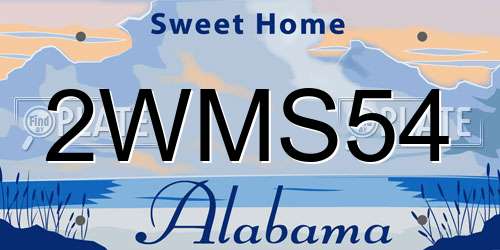 2WMS54 Alabama License Plate