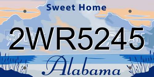 2WR5245 Alabama License Plate