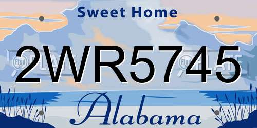 2WR5745 Alabama License Plate