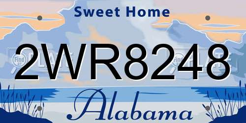2WR8248 Alabama License Plate